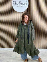 The High Low Frill Rainmac - Khaki