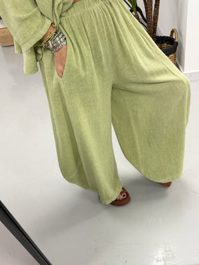 Sahara Barrel Trousers - Pistachio