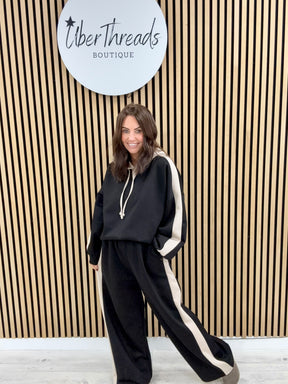 The Stripe Scuba Hooded Tracksuit - Black