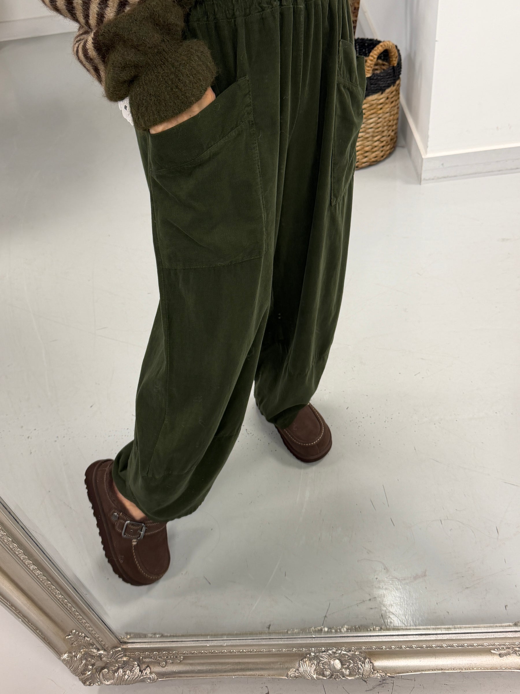 The Tulip Needlecord Joggers - Khaki (Size 10-14)