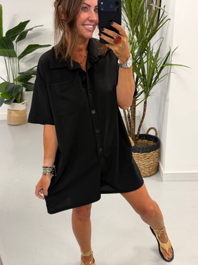 The Button Up Playsuit - Black