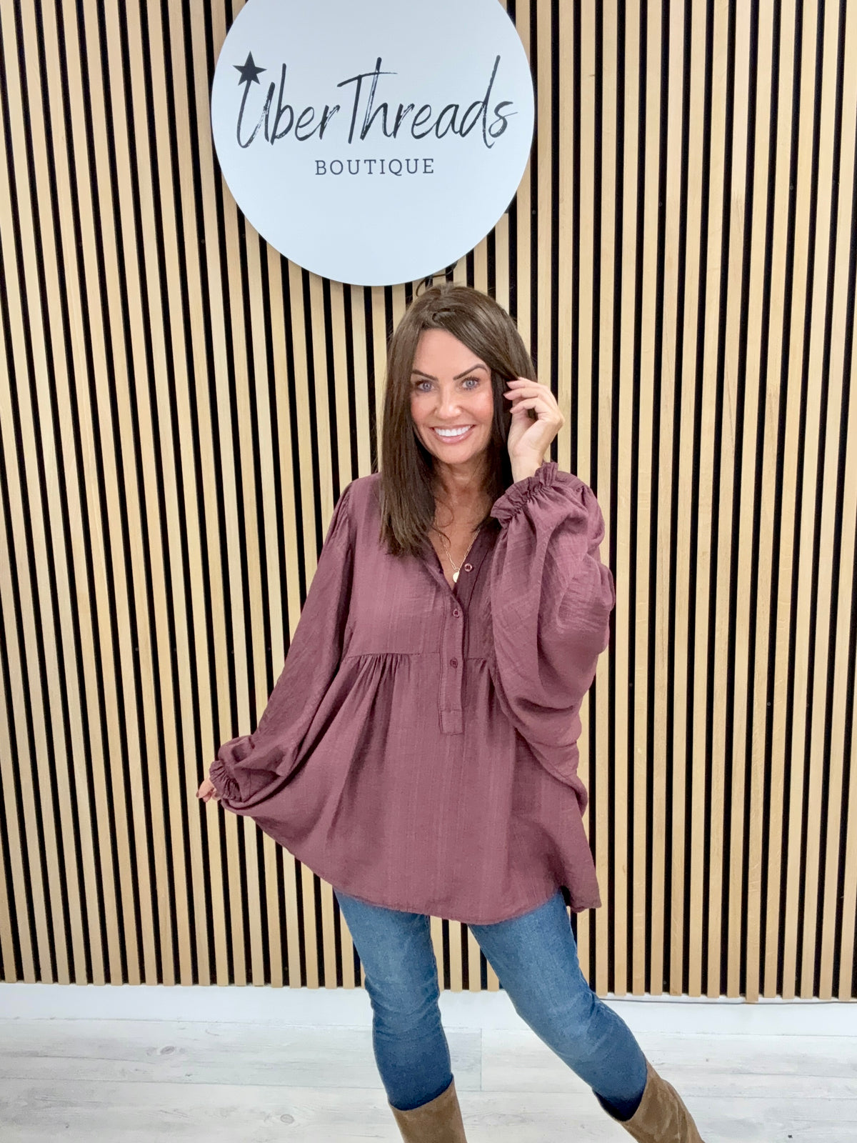 Amara Overhead Tunic - Mulberry
