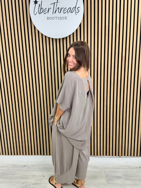 Sahara Split Button Back - Taupe