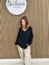 The Chelsea V Neck Knit - Black