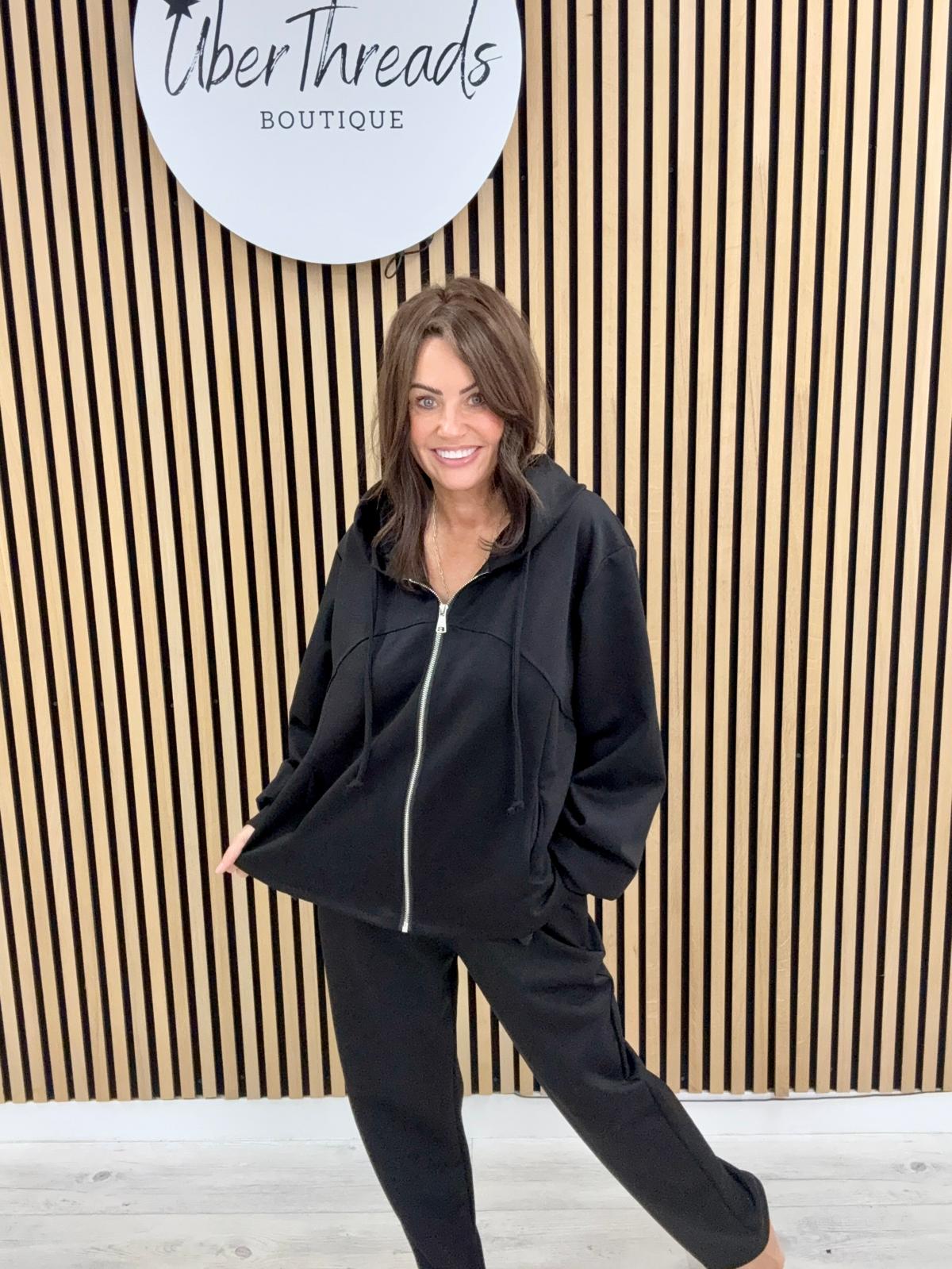 The Dalton Scuba Zip Hooded Tracksuit - Black