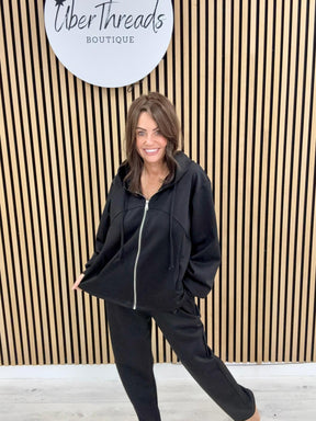 The Dalton Scuba Zip Hooded Tracksuit - Black