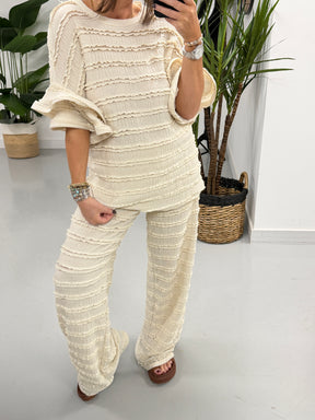 The Marrakech Double Frill Two Piece - Cream