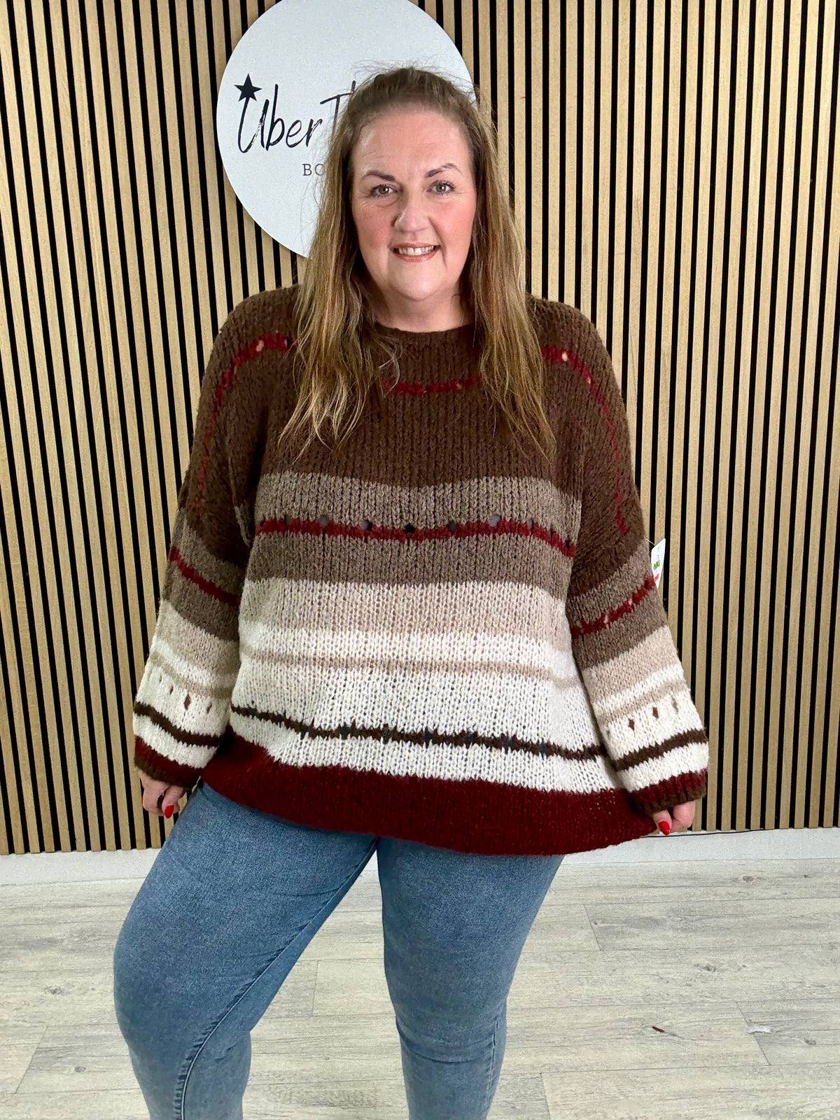 The Cotswold Stripe Soft Knit - Chocolate