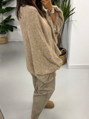 Zeta Otto Chunky Sleeve Knit - Camel