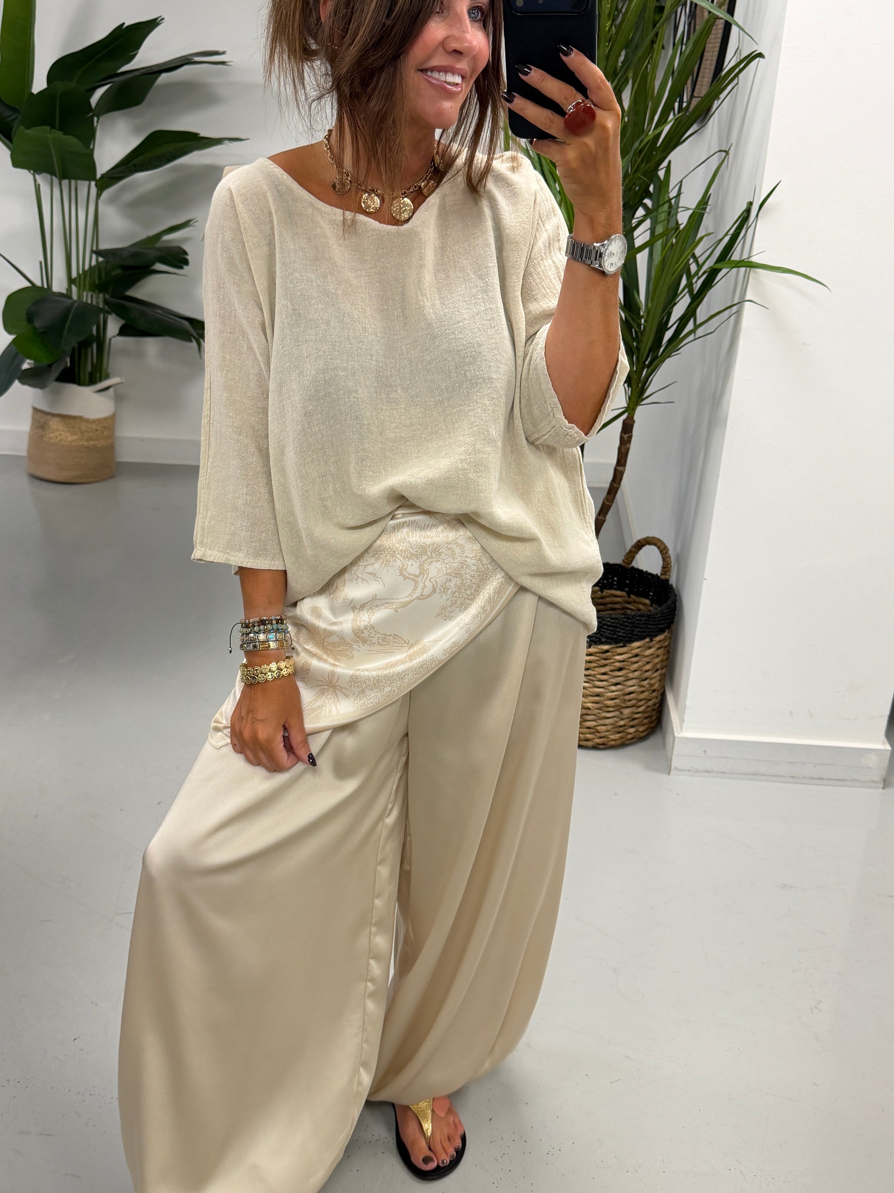 Scarf Balloon Trousers - Champagne