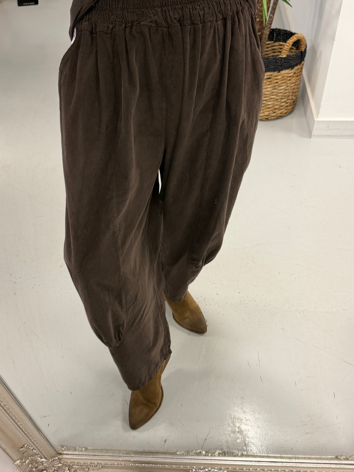 The Orleans Needlecord Joggers -  Chocolate (Size 10-18)