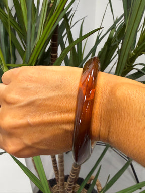 Misshaped Resin Amber Bangle