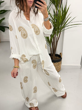 The Paisley Two Piece - White