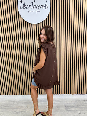 Luna Button Back - Chocolate