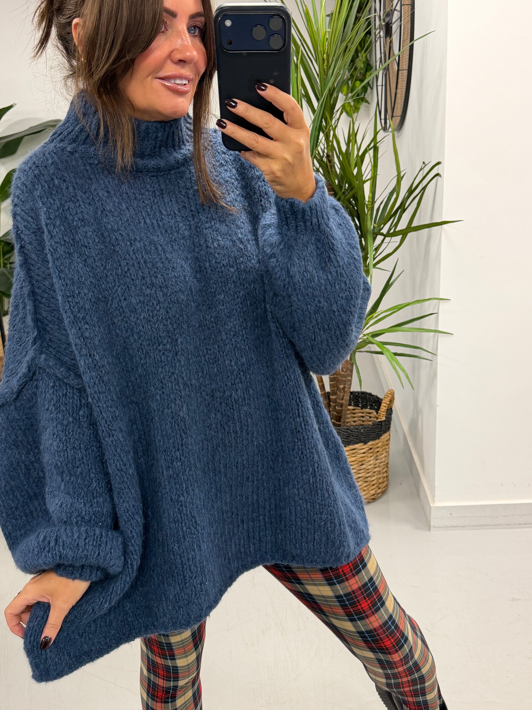 The Rustic Soft Knit - Denim Blue