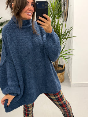 The Rustic Soft Knit - Denim Blue
