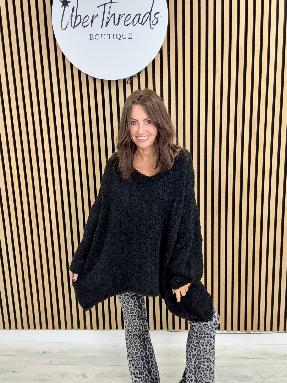 Popcorn Grunge Knit - Black