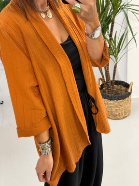 Crinkle Blazer - Rust