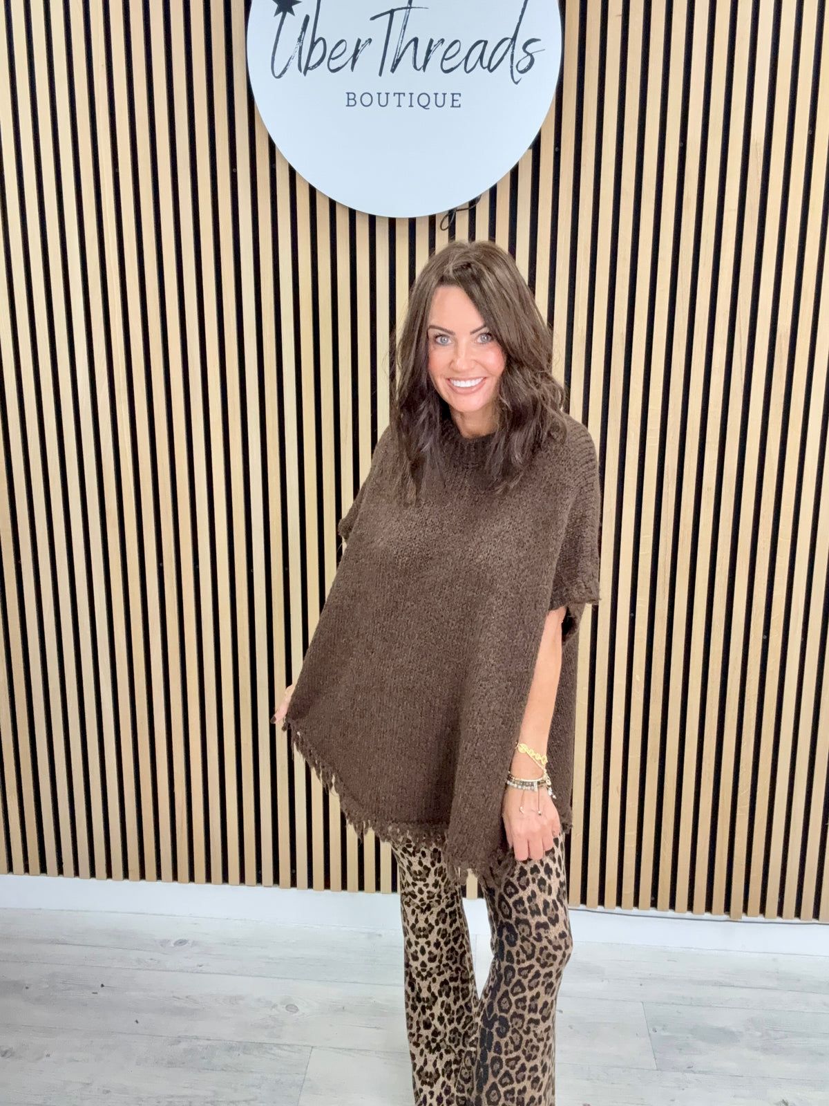 The Sleeveless Fringed Knit - Chocolate