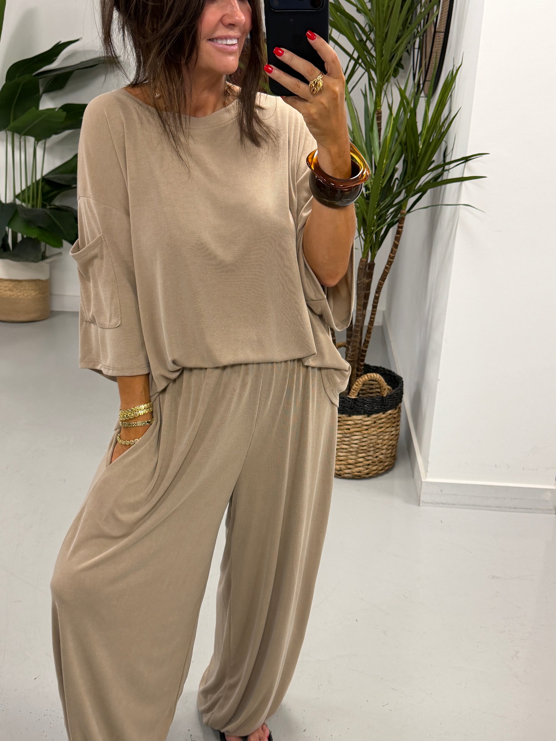 The UTB Weekend Slouch Co-Ord Soft Camel (Size 2)