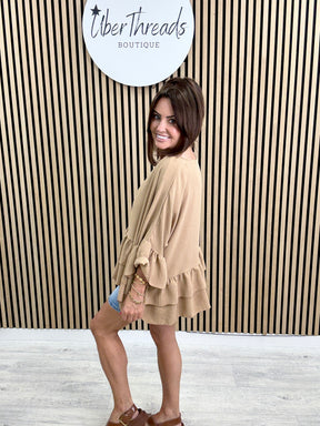 The Dune Frill Tunic - Light Camel