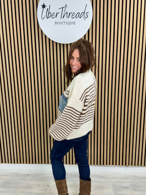 The Double Denim Pocket Stripy Knit