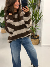 The Buxton Stripy Knit - Chocolate/Taupe (Size 8-16)