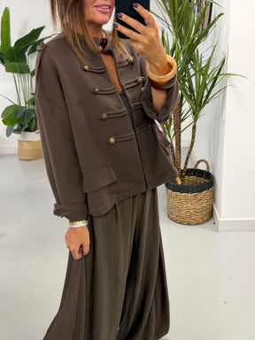 Zeta Otto Military Jacket - Chocolate