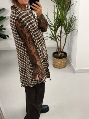The Bailey Brushed Cotton Plaid Tank - Chocolate (Size 10-16)