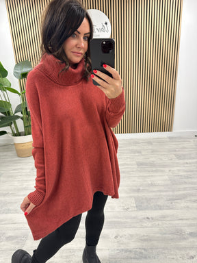 The Harrow Roll Neck - Berry