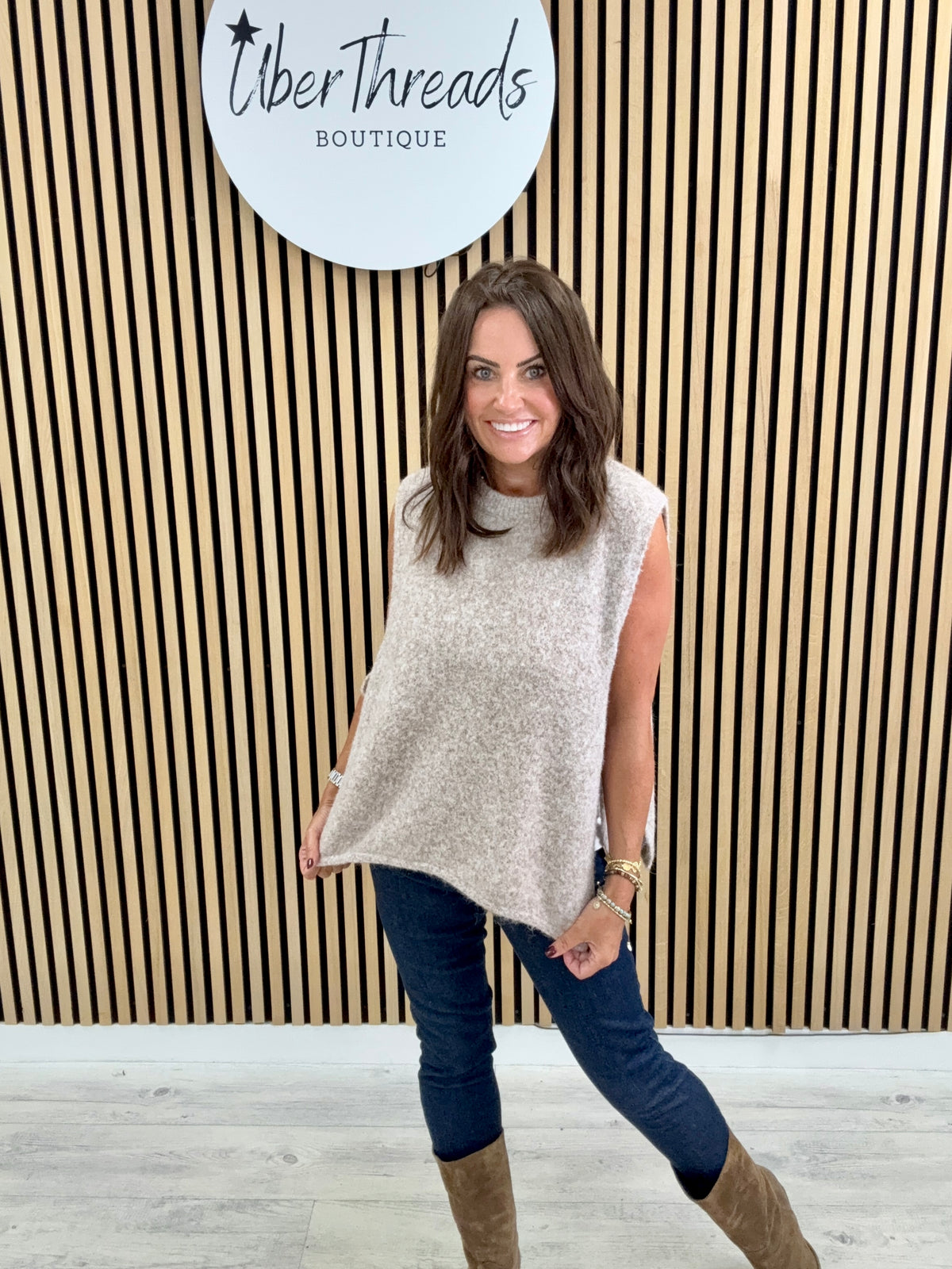 Side Tie Tank - Oatmeal