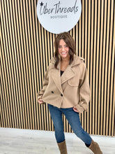 The Pinstripe Cropped Trench - Camel