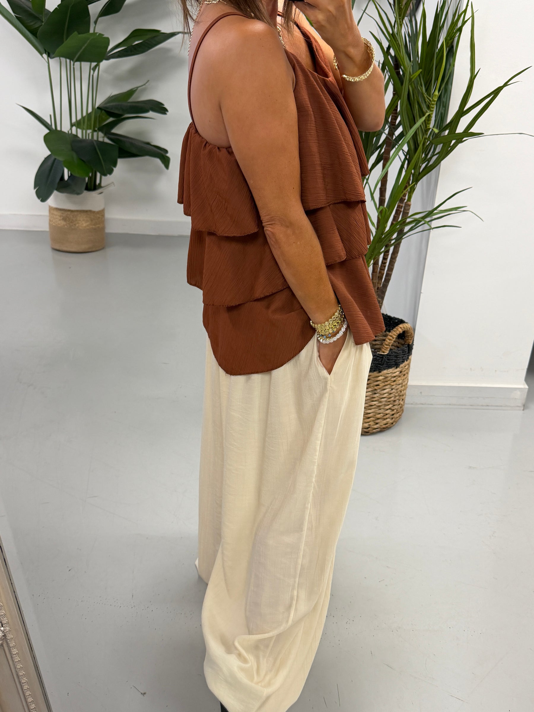 Crinkle Rara Top - Rust