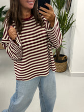 The Weekend Chill Stripe - Wine/Cream (Special Buy No Return) Size 10 - 16