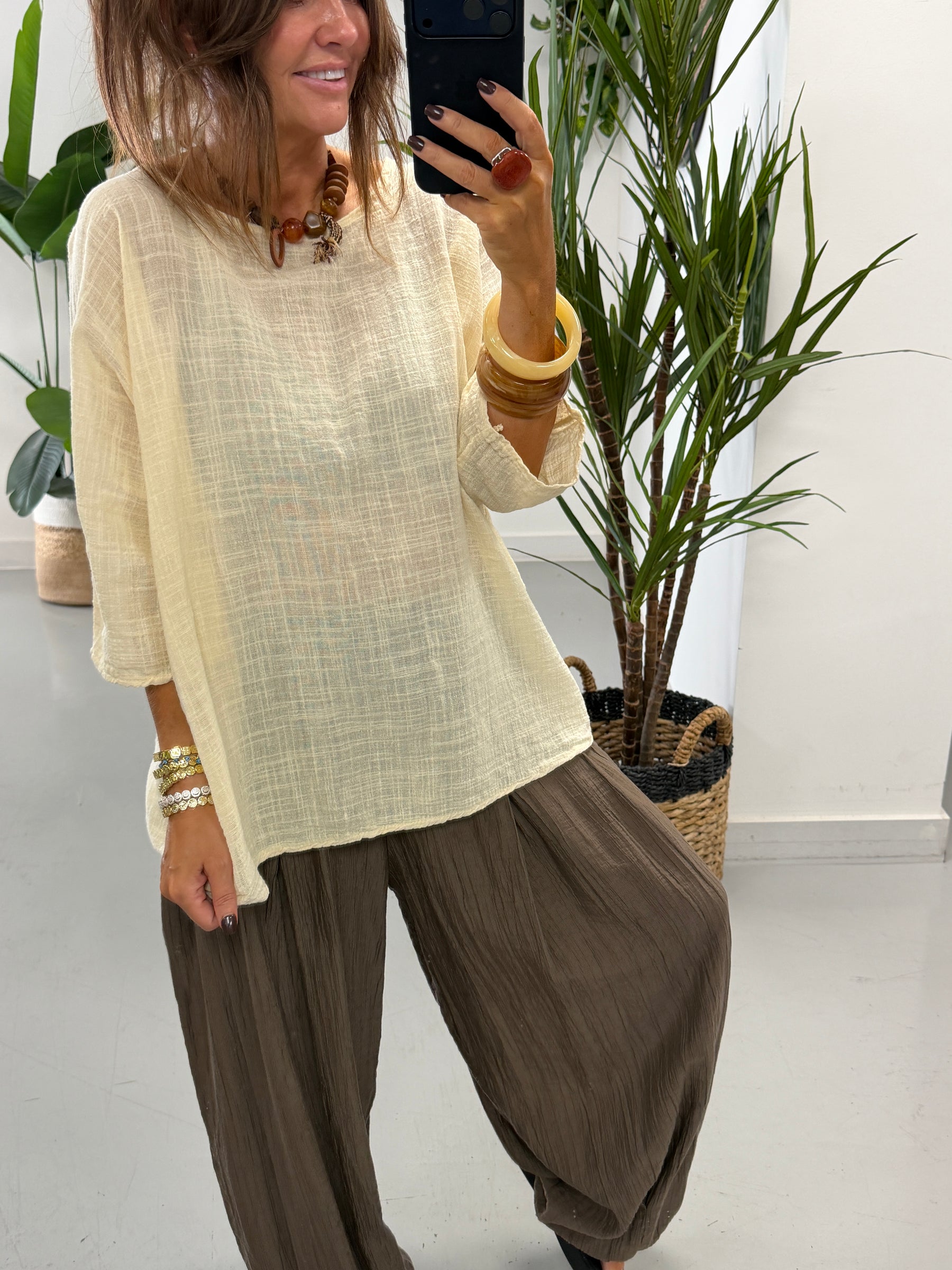 Basic Cotton Top - Buttercream Size 2