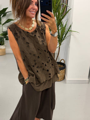 Willow Bloom Layered Tunic - Chocolate