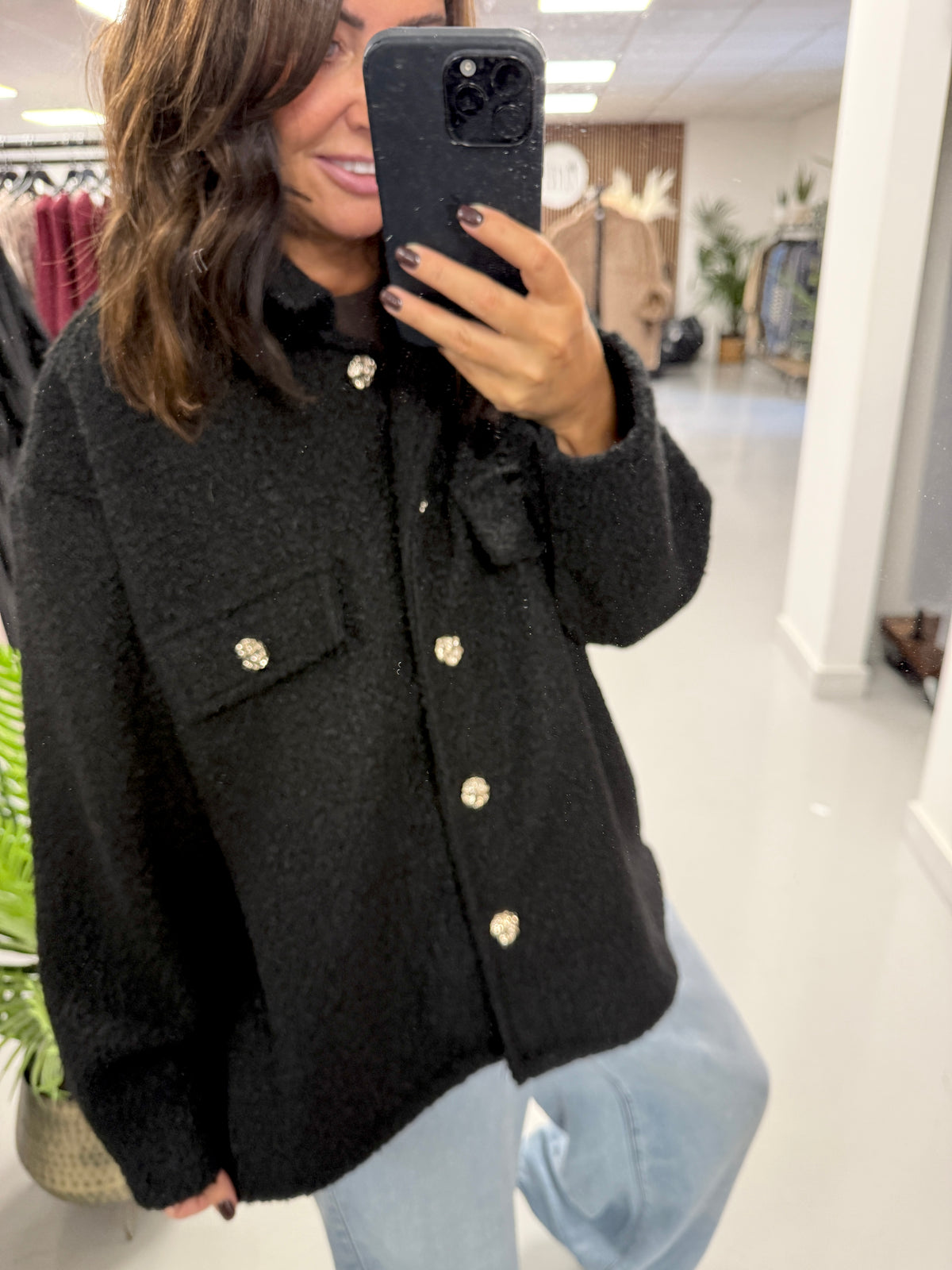 Military Boucle Jacket - Black