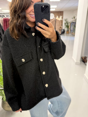 Military Boucle Jacket - Black
