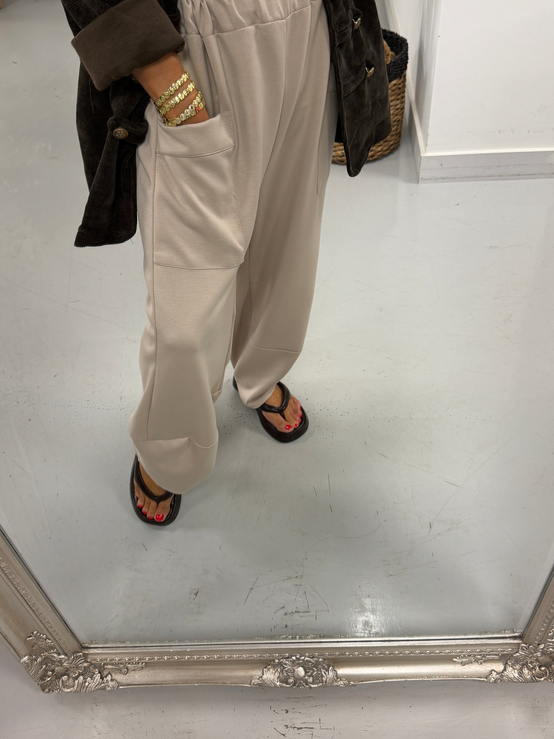The Scuba Tulip Trousers - Cream