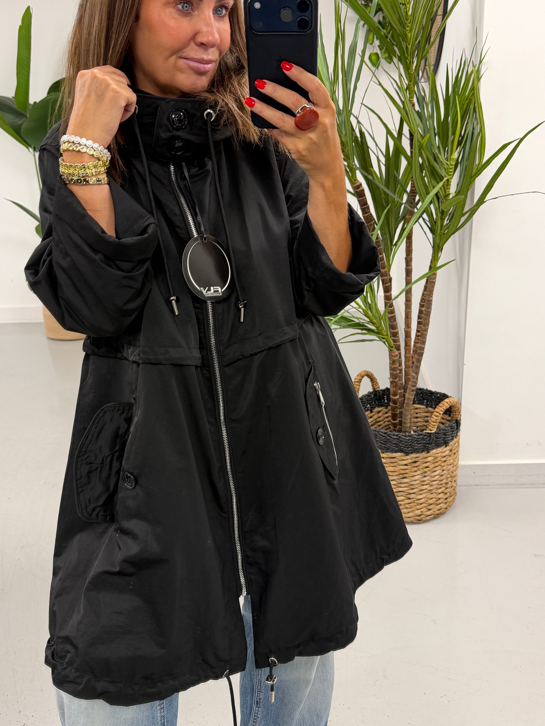 Fly Toggle Back Jacket - Black