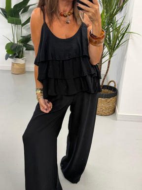 Crinkle Rara Co Ord - Black
