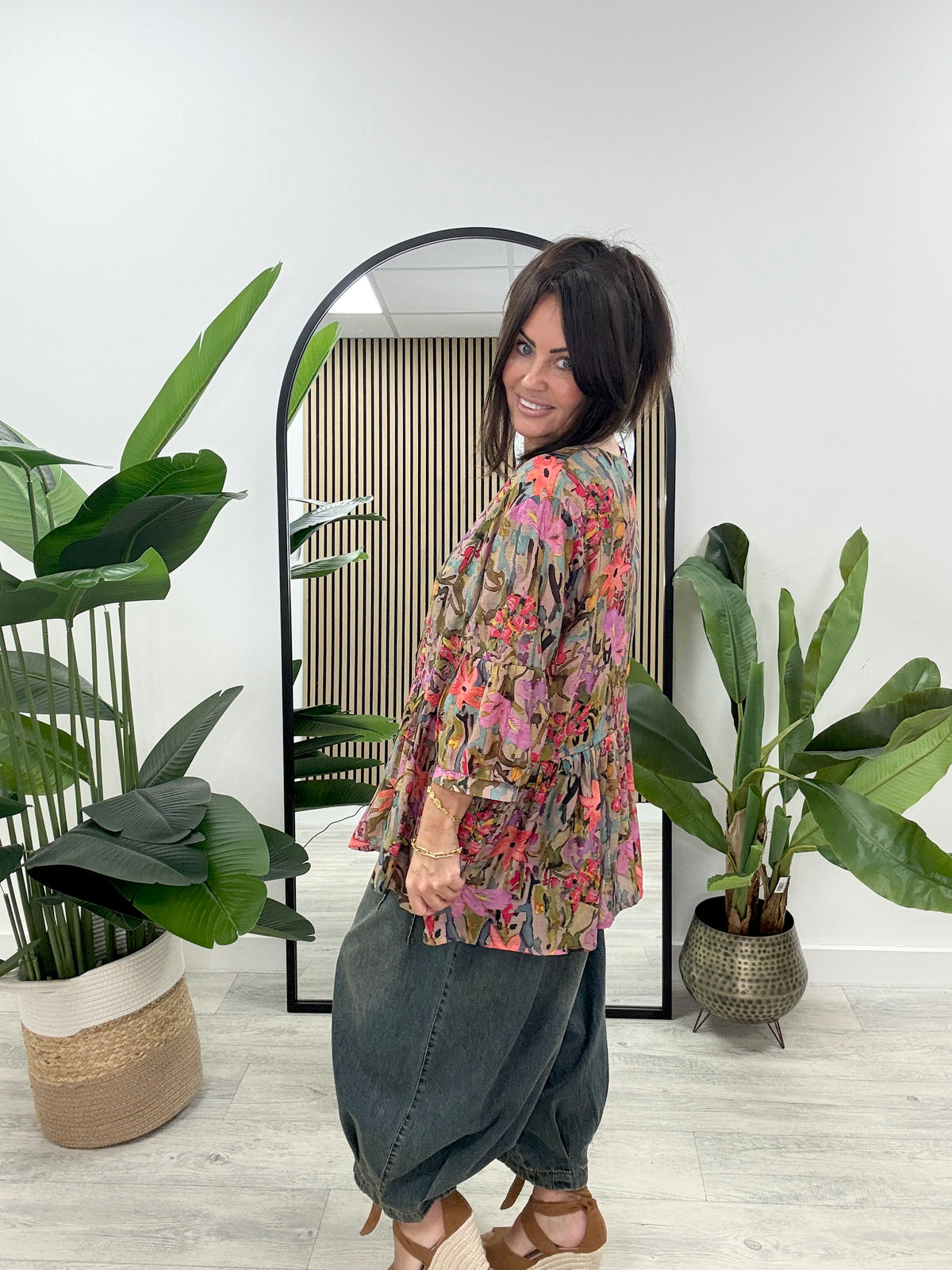 Bella Blue Amara Button Smock (sized)