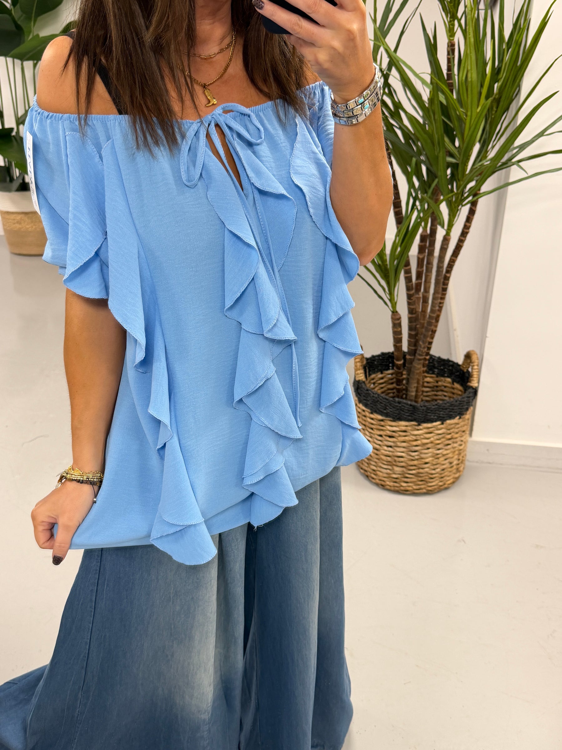 Summer Waterfall Blouse - Blue