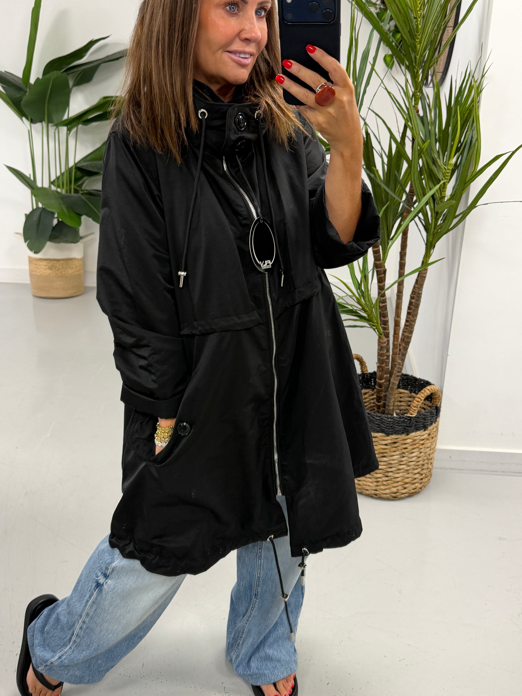 Fly Toggle Back Jacket - Black