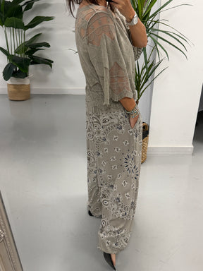 Seville Lace Top - Taupe