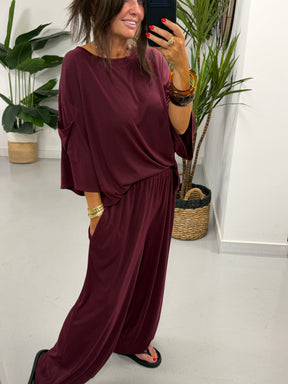 The UTB Weekend Slouch Co-Ord - Wine (Size 2)