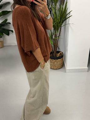 Gracie Crop Sleeve Knit - Auburn Size (10 - 18)