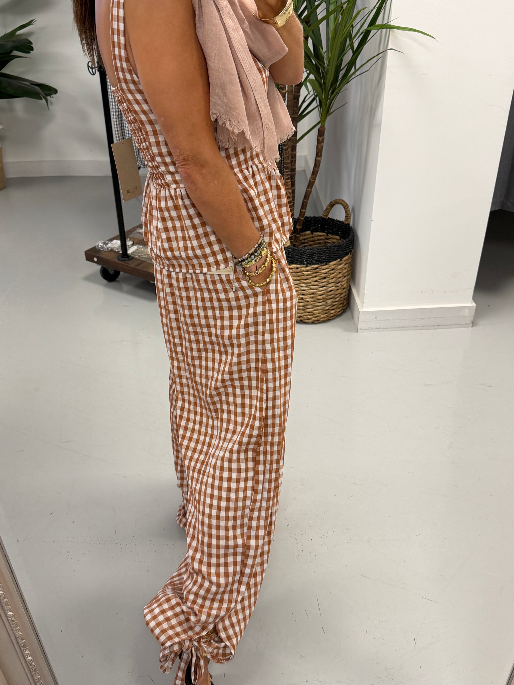 Summer Check Two Piece - Apricot