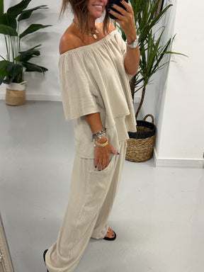 Sahara Bardot Tunic - Stone