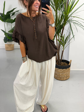 The Shirred Balloon Trouser - Buttercream